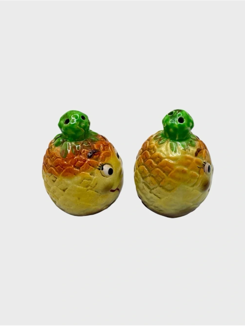 Vintage Hand-Painted Pineapple Salt & Pepper Shakers